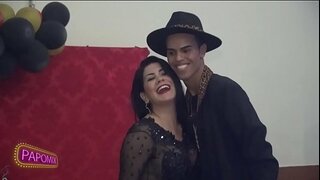 Bruna Ferraz, porno-actrice, op de verjaardag van Vanderson York